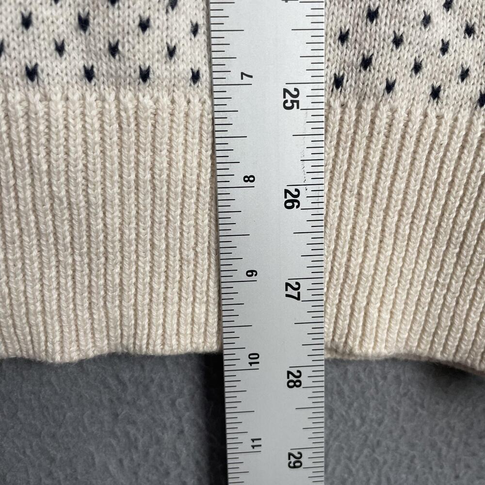 Aspen Sweater Mens Small White Navy Half Zip Pullover Snowflake Fair Isle Winter - Picture 15 of 15